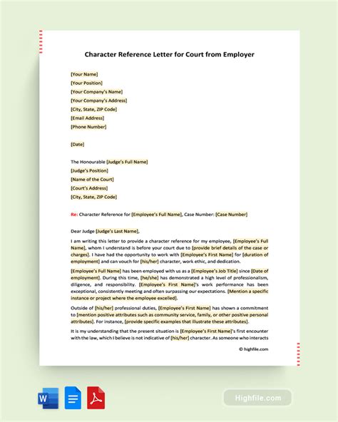 Character Reference Letter 的图像结果