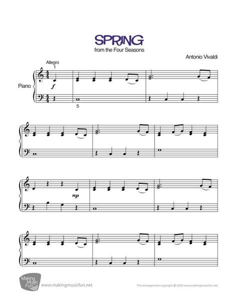 Image result for Vivaldi Spring Piano Tutorial