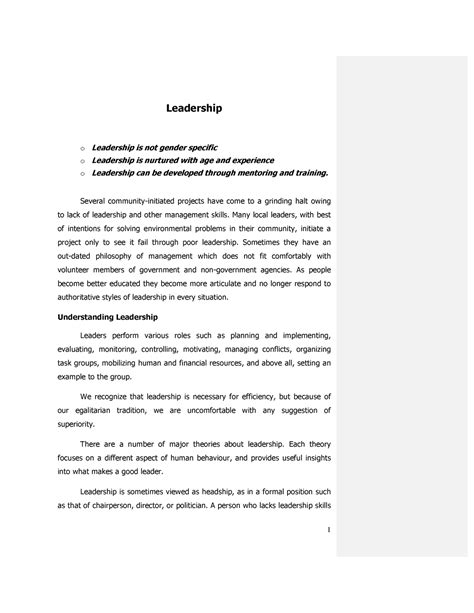 Leadership - o o - Studocu