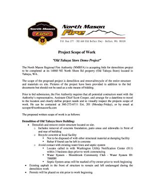 Fillable Online Project Scope of Work - bnorthmasonrfabbcomb Fax Email ...