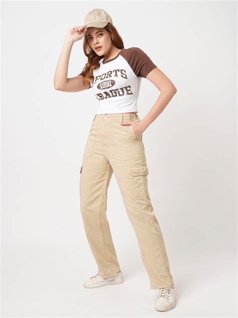 Buy Women Oatmilk Cargo | Kraus Jeans