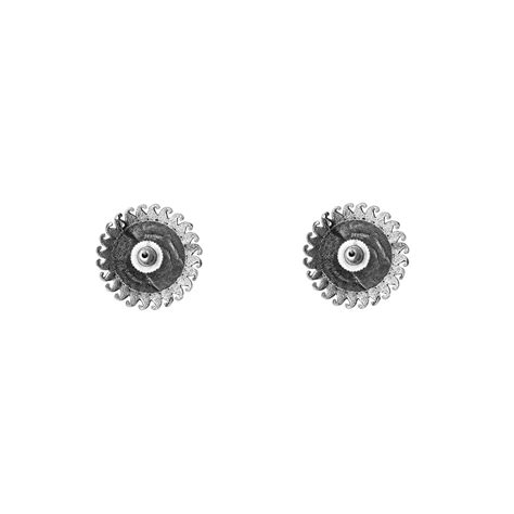 Reva Circle Silver Oxidized Studs Earrings – Teejh