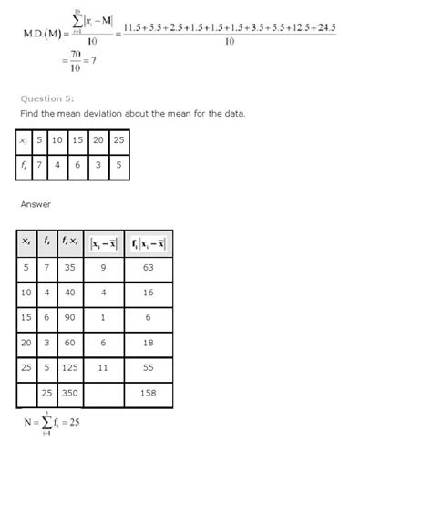 Statistics, Class 11 Mathematics NCERT Solutions