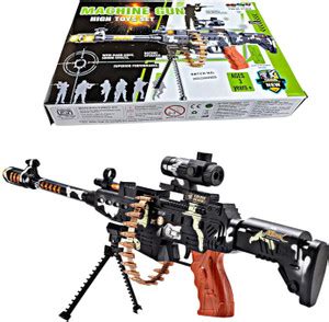 Toyporium Army Style Machine Gun Toy with Stand & Carry Strap, Flashing ...