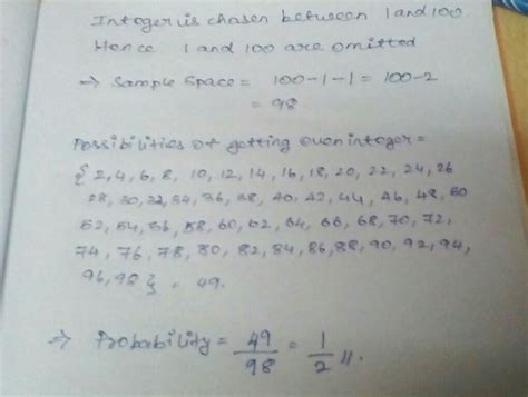 An integer is chosen between 1and 100 find the prabablity that it is ...