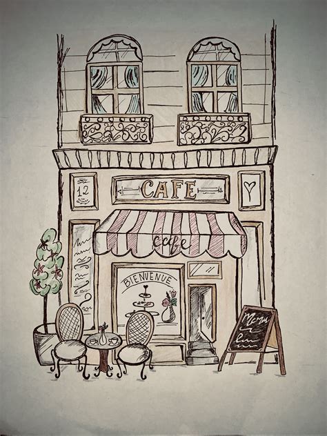 Cafe de Paris - Architectural Sketch