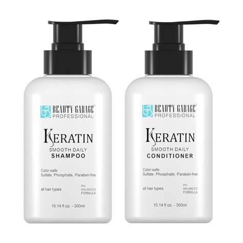 Beauty Garage Professional Keratin Smooth Daily Shampoo +Conditioner ...