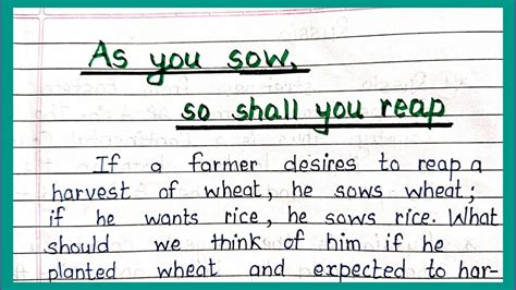 As you sow so shall you reap expansion of idea | As you sow so shall ...