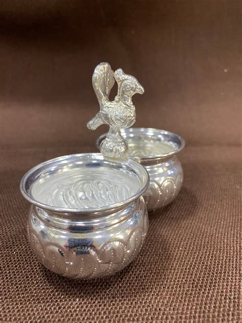 SRIMAN DOUBLE CUPS PURE GERMAN SILVER HEIGHT IS 3 – sriman