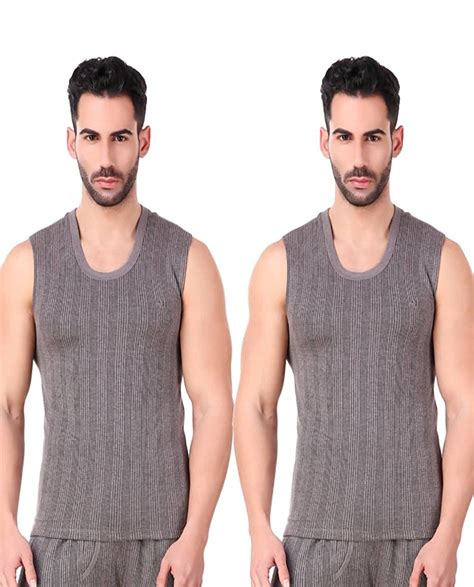 Buy HAP Men's Kings Dark Grey Quilted Thermal Top/Sleeveless/Mega Top ...