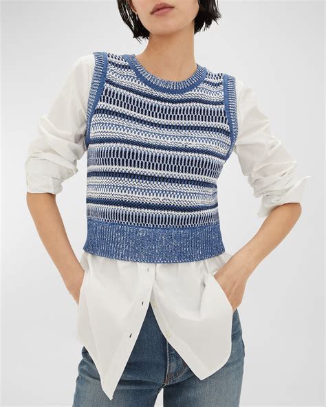 Veronica Beard Patra Mixed-Media Quilted Cable-Knit Jacket | Neiman Marcus