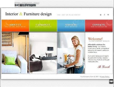 内部装修和家具设计公司网页模板源码素材免费下载_红动中国