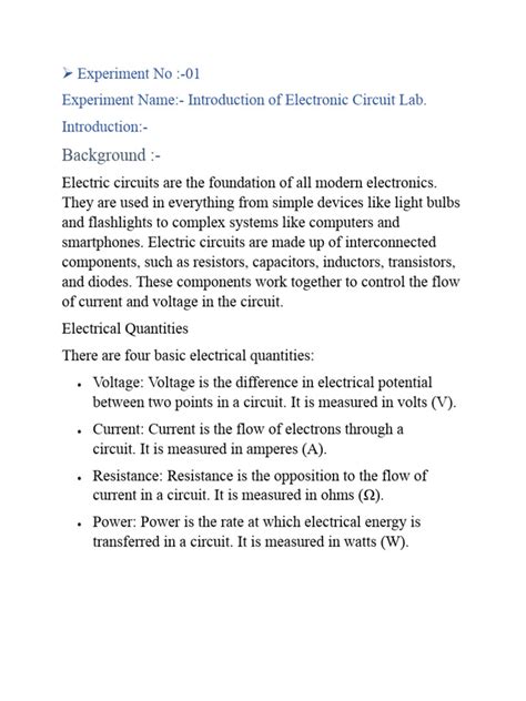 Image result for Electronics 1 Lab Experiments