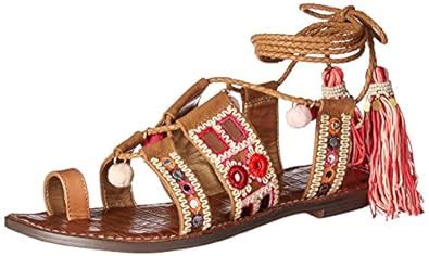 Buy Sam Edelman Women's Gretchen Gladiator Sandal, Golden Caramel/Pink ...