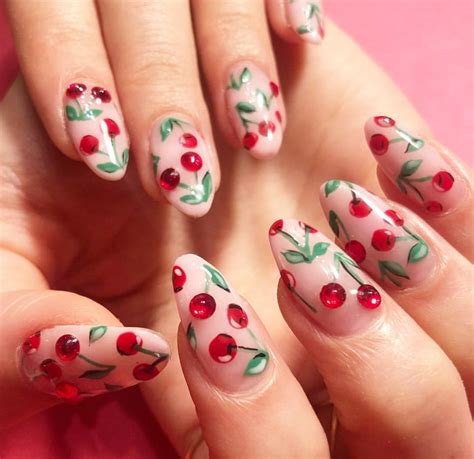 Cherry nail art | Cherry nail art, Nail art designs summer, Cute summer ...