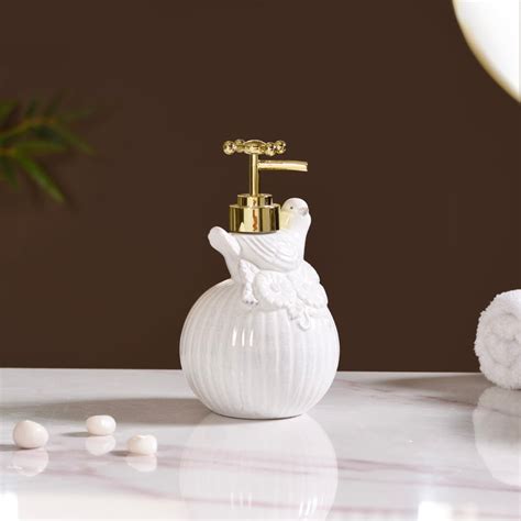 Ceramic Birdy Liquid Dispenser White Online - Premium Dispenser | Nestasia