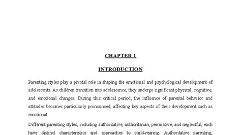 PSY 101: Chapter 1 - The Impact of Parenting Styles on Adolescent ...