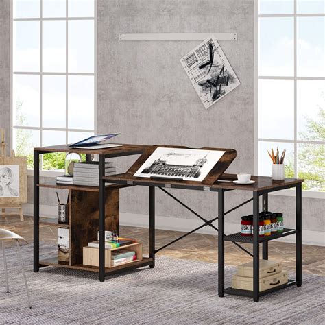 Buy Tribesigns Large Computer Desk with Storage Shelves,Drafting ...