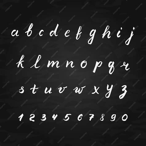 Alphabet Vectoriel écrit à La Main Lettres Az Et Chiffres 09 Sur Fond ...