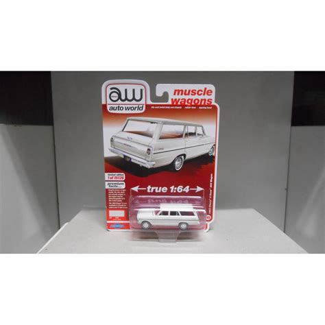 CHEVROLET II NOVA 1963 400 WAGON EMINE WHITE 1:64 AUTO WORLD - BCN ...