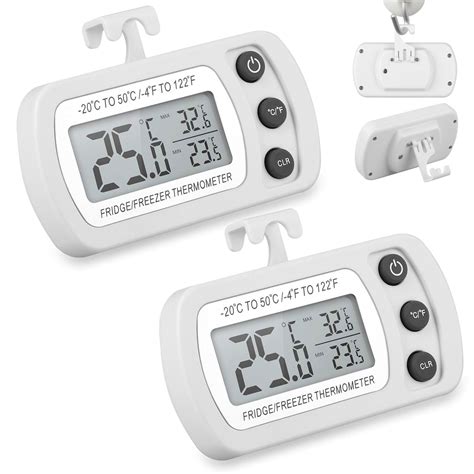 2pcs Digital Refrigerator Thermometers - Freezer Room Thermometers with ...