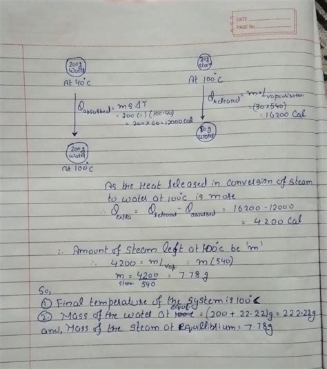 In a container of negligible mass 30 gram of steam at hundred degree ...