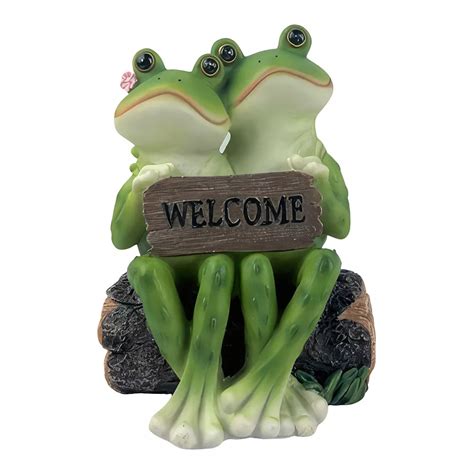 Fc Design 6"h Frog Couple On Bench With Welcome Sign Figurine ...