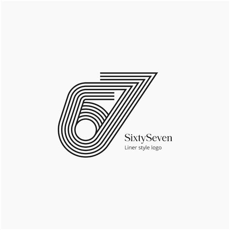 Sixty seven number 67 multiple line logo elegant number 67 logo icon ...