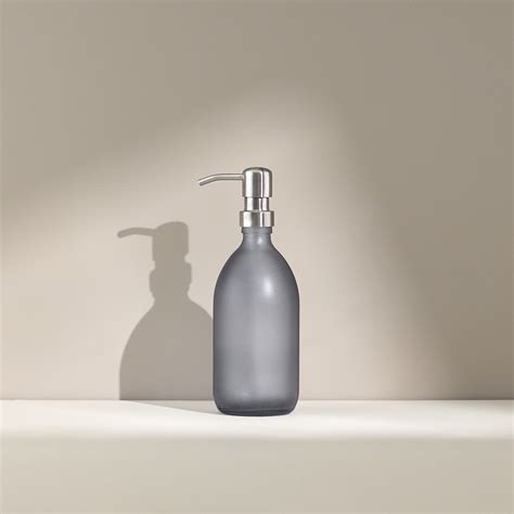 Grey Soap Dispenser | Grey Glass Pump Bottle