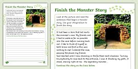 Foundation Phase - Finish the Monster Story - Worksheet