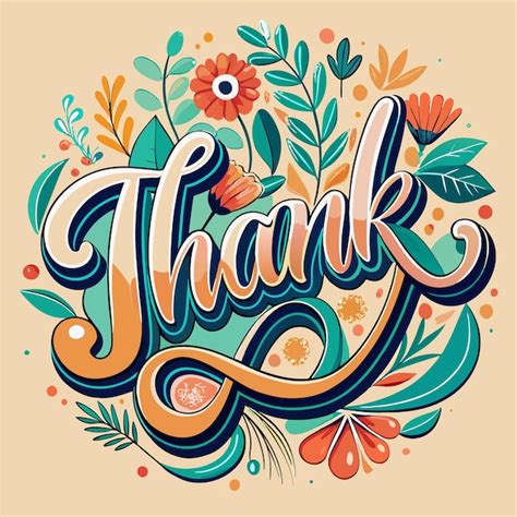 Thank you floral design with abstract shapes | Premium AI-generated vector