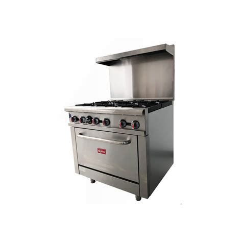 Estufa a gas de 6 quemadores con horno grande ® El Encanto