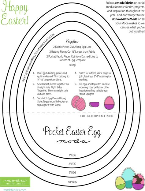 Fabric Easter Egg Pattern | FREE Printable HQ