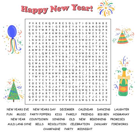 New Year Secret Word Worksheets - Worksheets Day