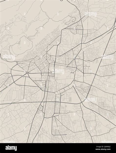 Vector map of Damascus, Syria. Urban city in Syria. road map poster ...