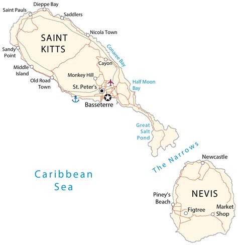 Nevis Island Map