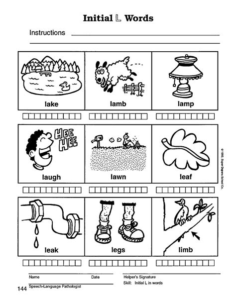 Speech Therapy with Miss Nicole: L initial words