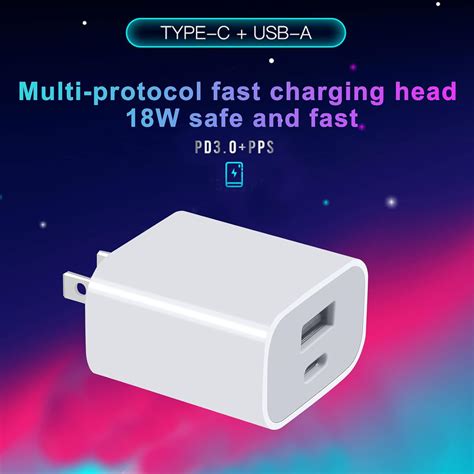 Buy Cell Phone USB C Wall Chargers - Dual Port Fast Charger Type C Wall ...