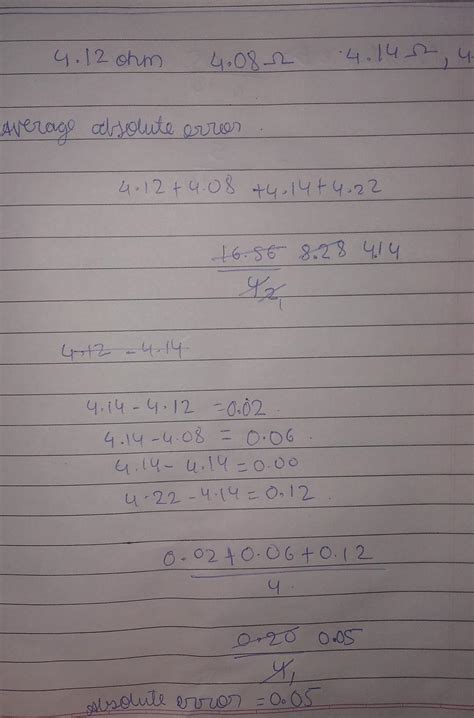 In ohms experiment to measure resistance different observation of ...