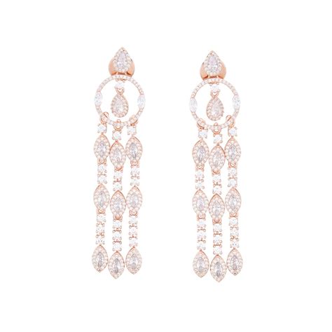 Buy Kushal's Fashion Jewellery Rose-Gold Polish White Earring White ...
