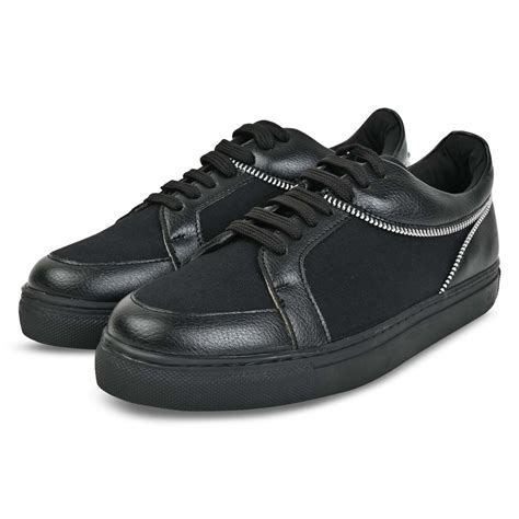 Zipper-Accent Sneakers- Black – The CAI Store
