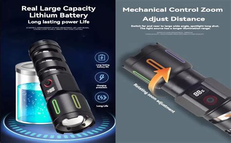 YAGVIZ Torch Lights Rechargeable Torchlight, Led Torch 100000 Lumens ...