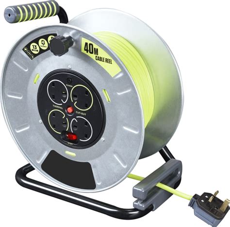 RS PRO | RS PRO 40m 4 Socket Type G - British Cable Reel Open Reel, 240 ...