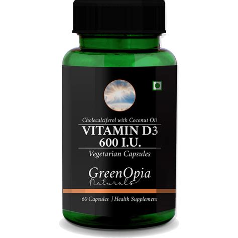 Vitamin D3 600 IU Capsules | Bone & Immunity Support – GreenOpia ...