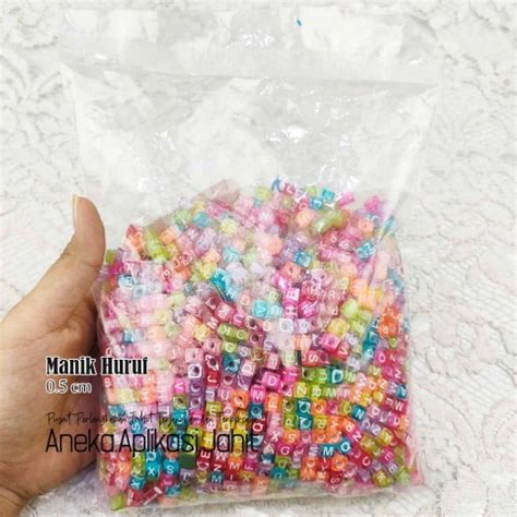 Jual 1 PON (450 GRAM) MANIK KOTAK WARNA HURUF PUTIH UKURAN +/- 0.6 CM ...