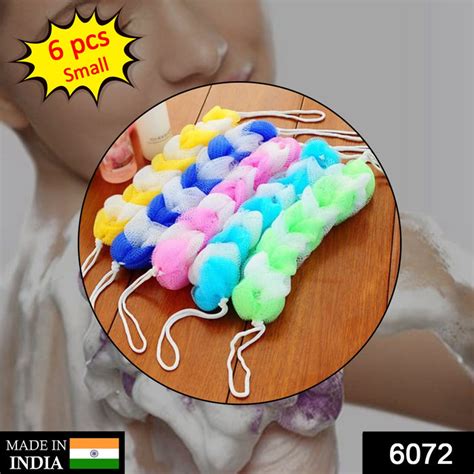 Hanging Bath Shower Long Loofah Sponge Pouf Body Scrubber Small Size ...