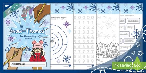 Snow-Themed Fun Handwriting Booklet (Ages 5 - 7) - Twinkl