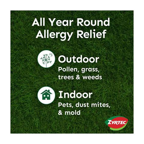 Buy Zyrtec 24 Hour Allergy Relief Tablets with 10 mg Cetirizine HCl, 30 ...