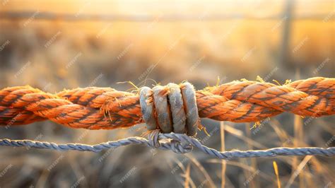 Premium Photo | Rope fuse triggers tripwire in field Concept Survival ...