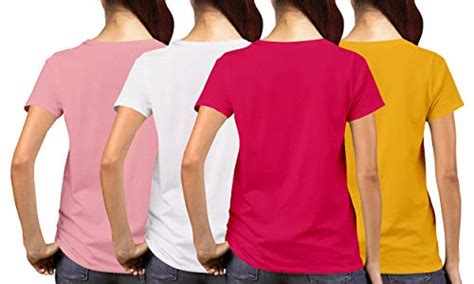 Buy OPLU Premium Women's Regular Fit Plain Round Neck Half Sleeves ...